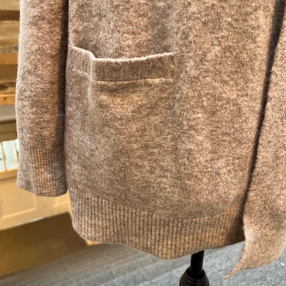 🌸 Banana Republic Women's Nutmeg Wool Hooded Open Front Cardigan Sweater - Picture 5 of 8